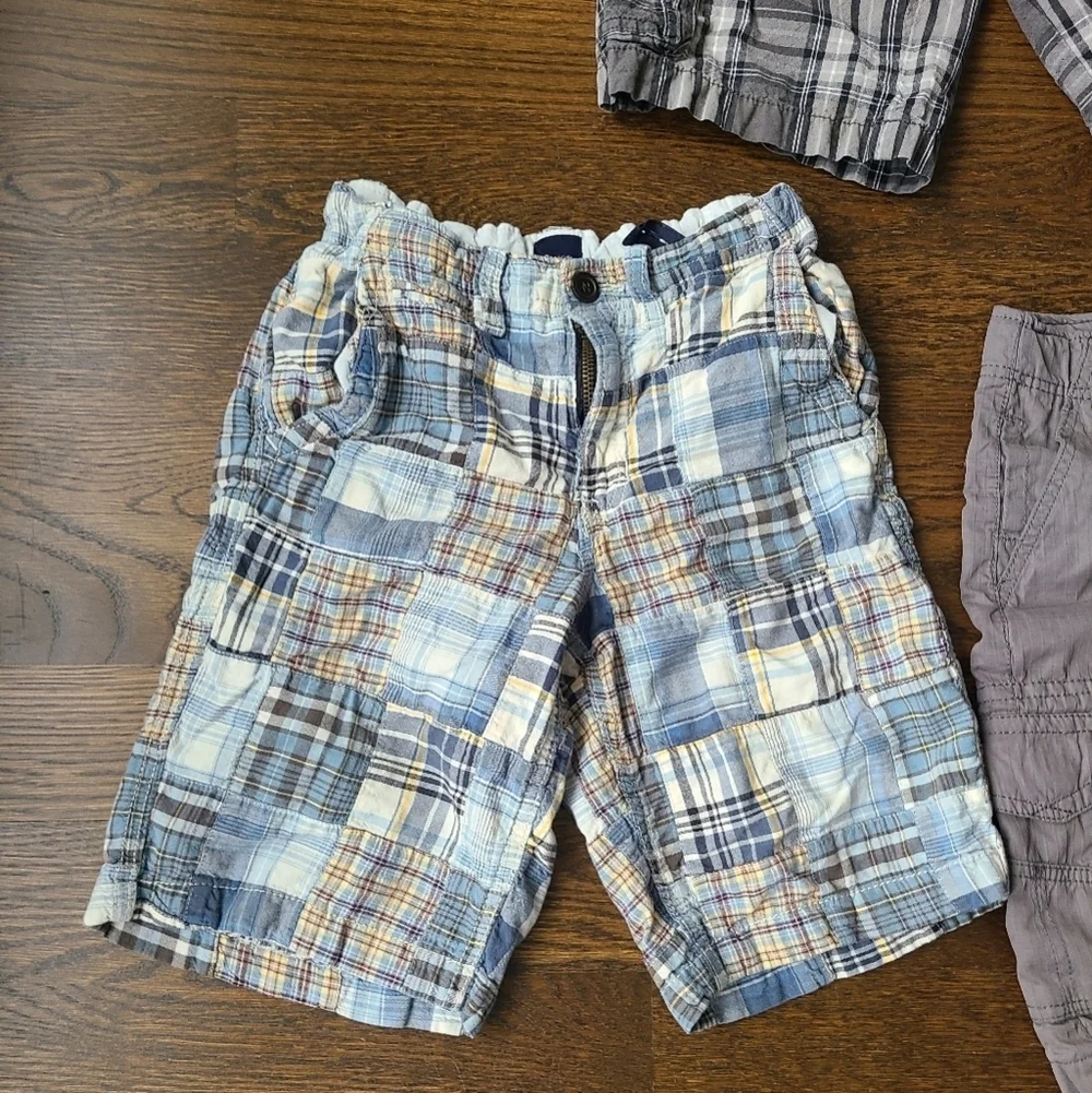Kids Plaid and Solid Shorts Set Of 3 Ol Navy,Hawks,Gap Size 8